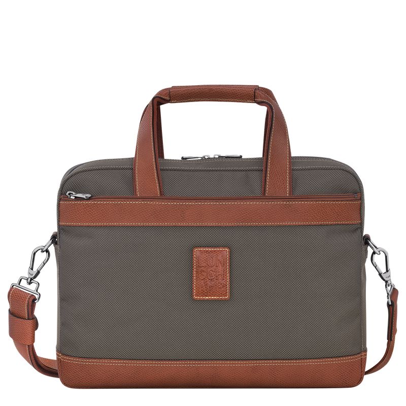 Aktówka Męskie Longchamp Boxford S Recycled canvas Brązowe | PL7636OK