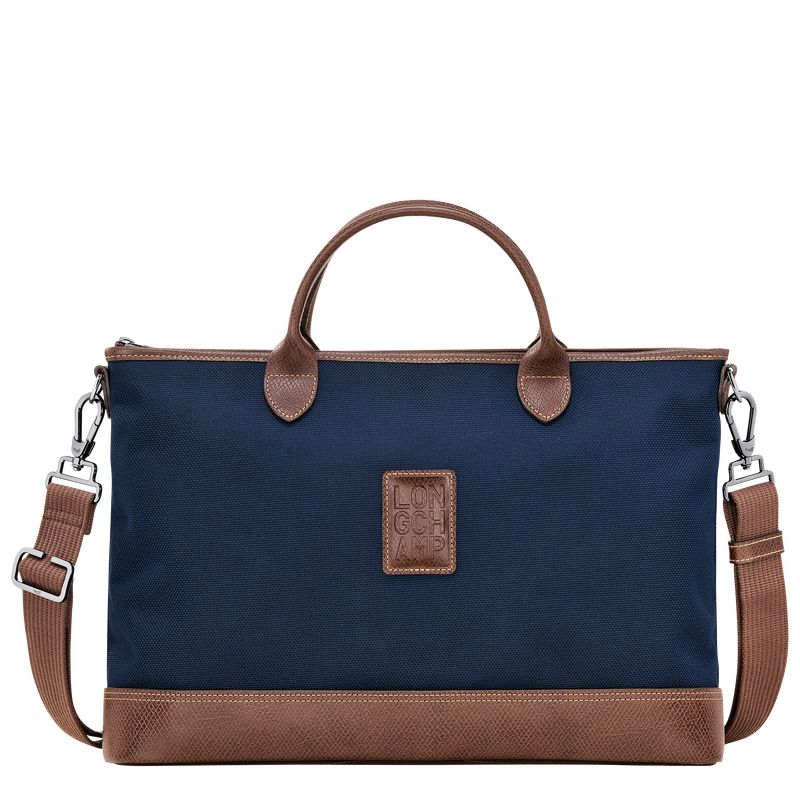 Aktówka Męskie Longchamp Boxford S Recycled canvas Niebieskie | PL7634AH