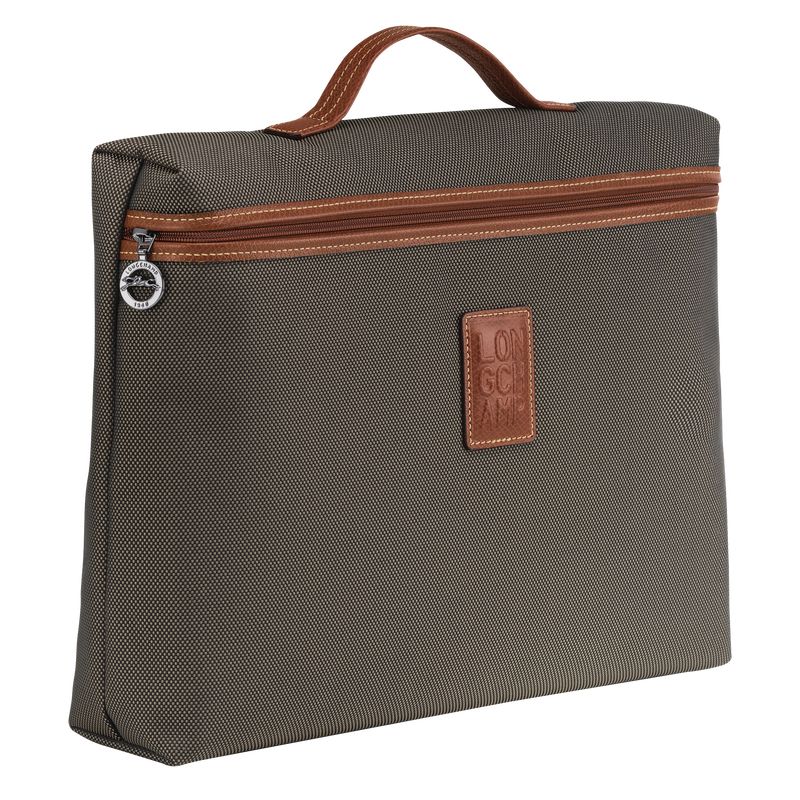 Aktówka Męskie Longchamp Boxford S Recycled canvas Brązowe | PL7617NW