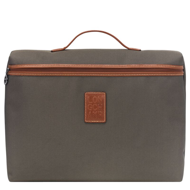 Aktówka Męskie Longchamp Boxford S Recycled canvas Brązowe | PL7617NW