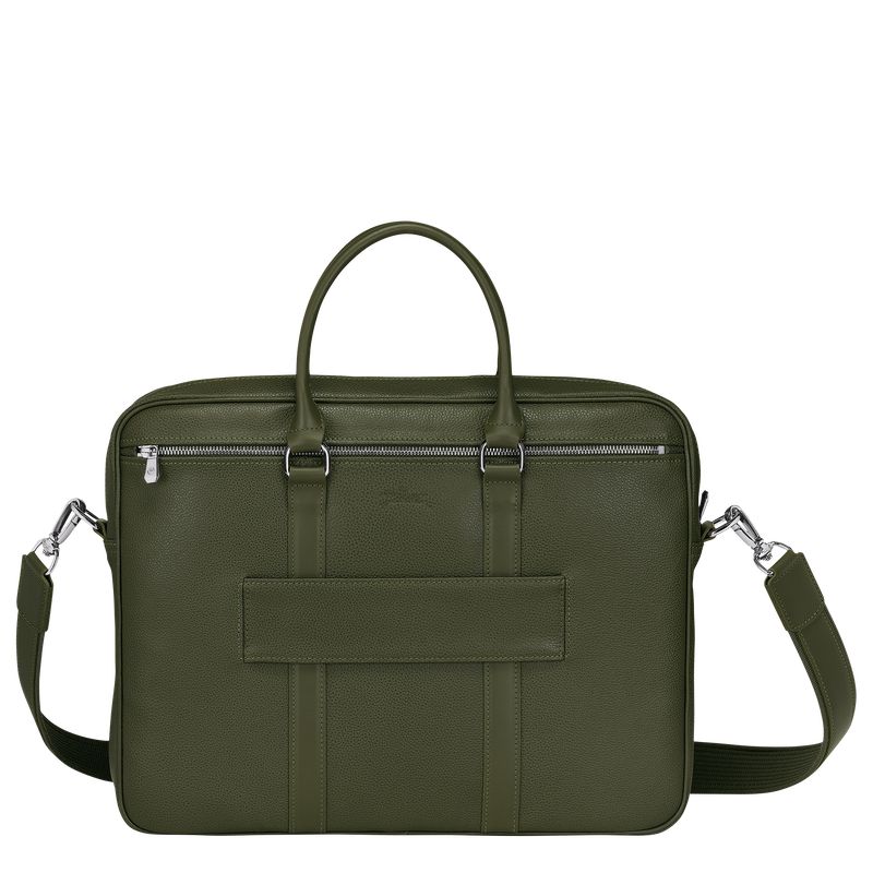 Aktówka Męskie Longchamp Le FoulonnÉ S Leather Khaki | PL7626LI