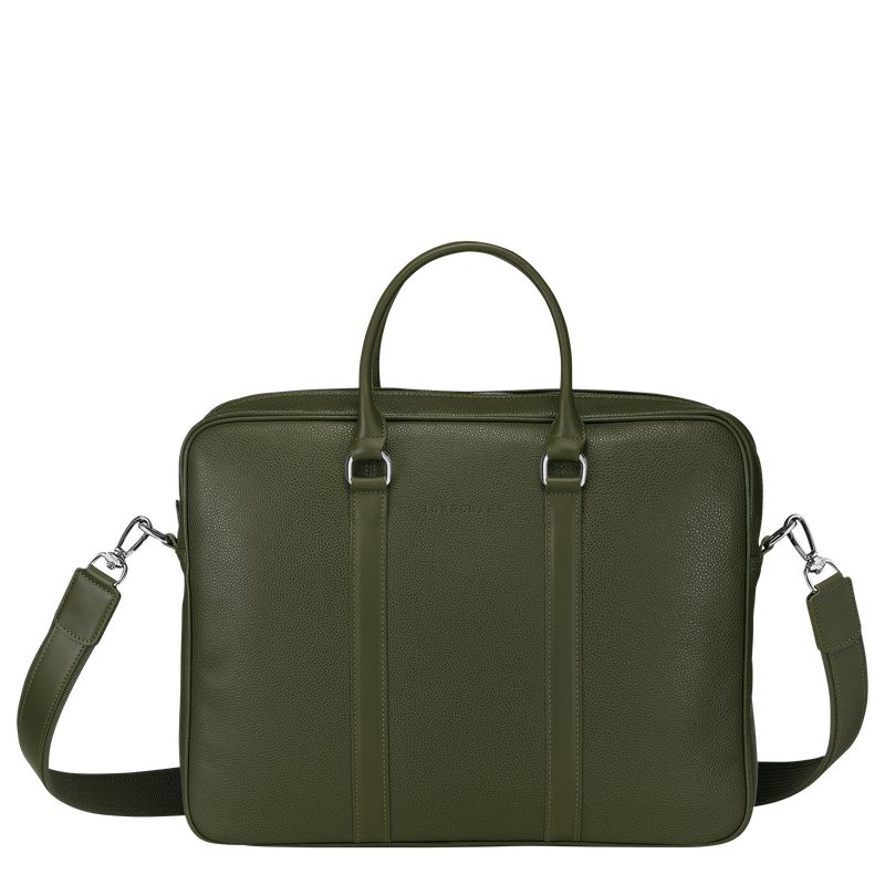 Aktówka Męskie Longchamp Le FoulonnÉ S Leather Khaki | PL7626LI