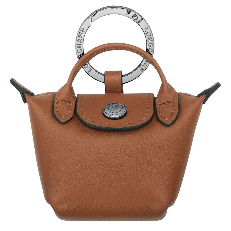 Breloczki Męskie Longchamp Le Pliage Xtra Airpods case Leather Cognac | PL7264JP