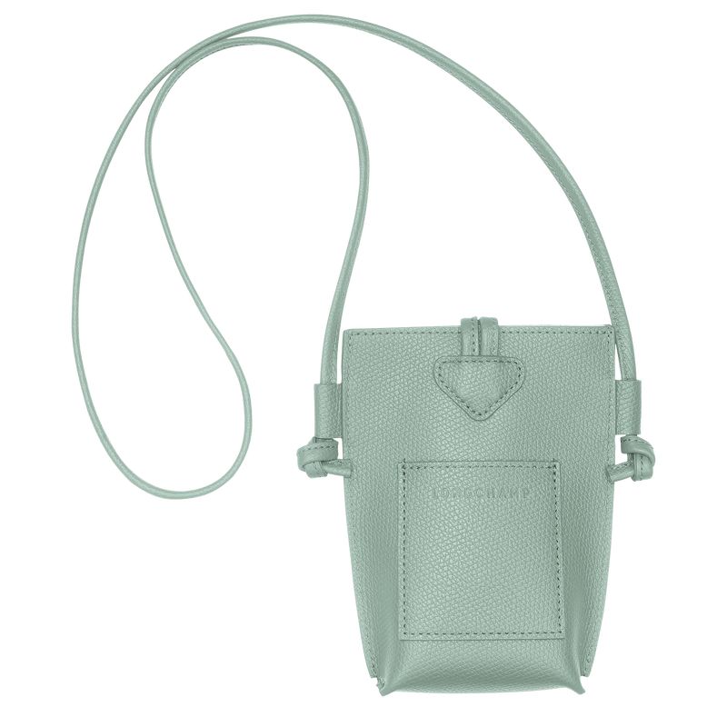 Etui Damskie Longchamp Le Roseau 1 Leather Celadon | PL8408JP