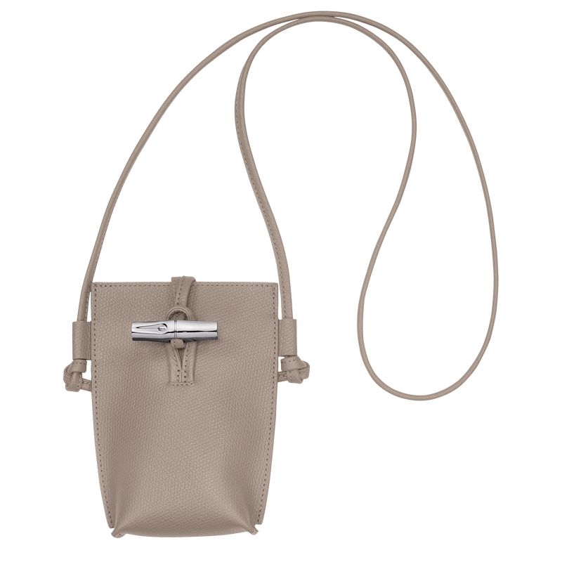 Etui Damskie Longchamp Le Roseau 1 Leather Clay | PL8407KO