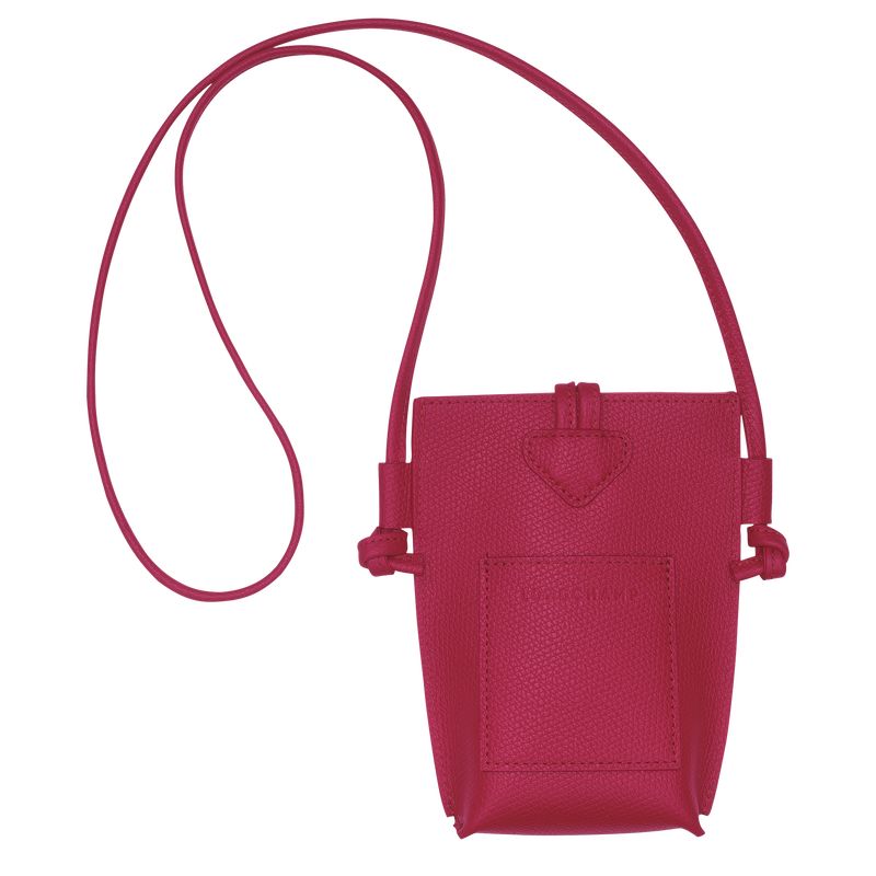 Etui Damskie Longchamp Le Roseau Leather Beetroot | PL8601XY