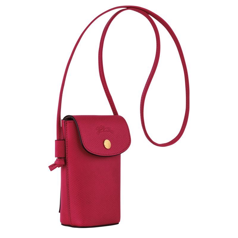 Etui Damskie Longchamp Épure with leather lace Leather Magenta | PL8615KO