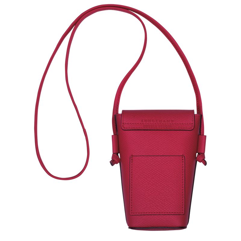 Etui Damskie Longchamp Épure with leather lace Leather Magenta | PL8615KO