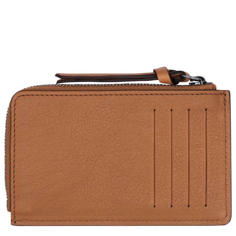 Etui na Karty Damskie Longchamp 3D Leather Natural | PL8526EB