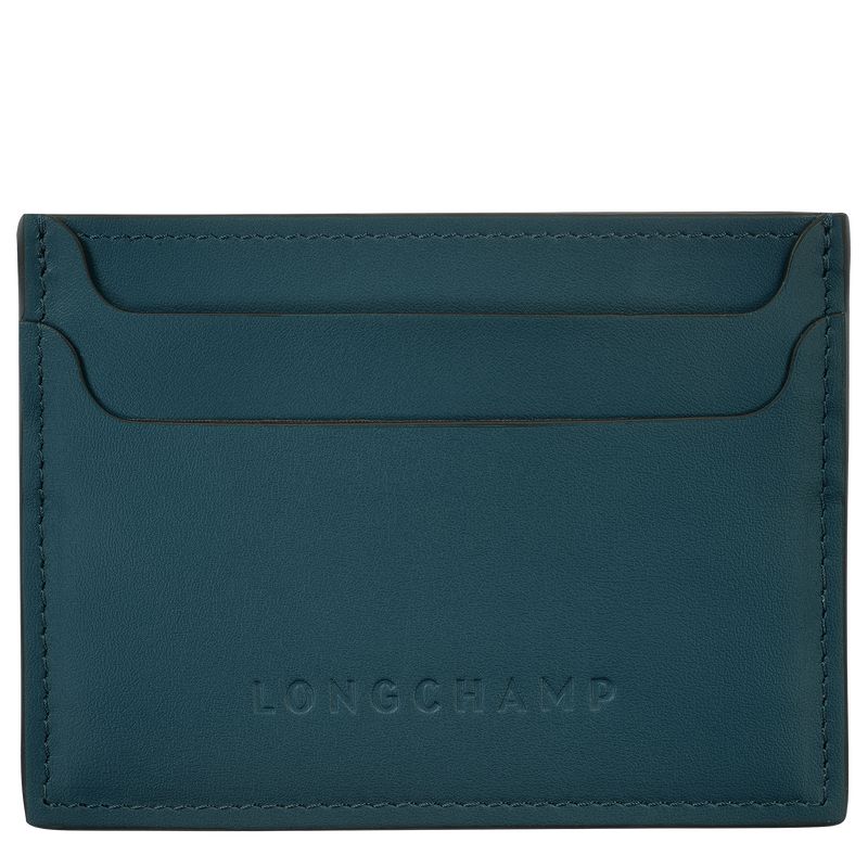 Etui na Karty Damskie Longchamp Le FoulonnÉ Leather Niebieskie | PL8534YX