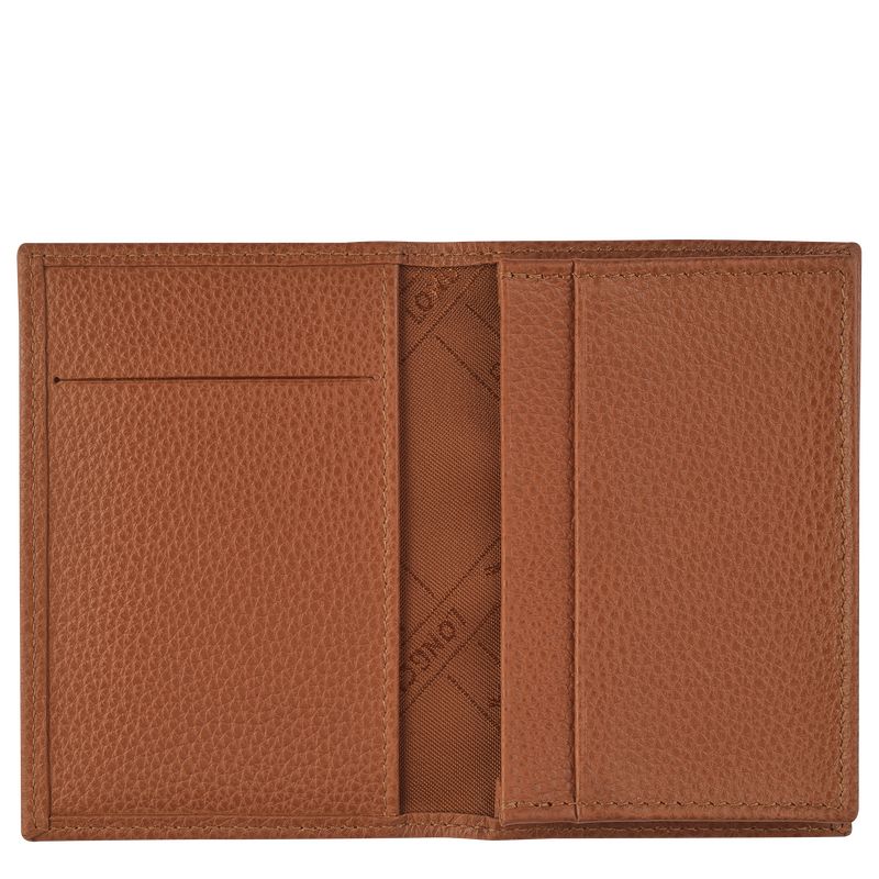 Etui na Karty Damskie Longchamp Le FoulonnÉ Leather Caramel | PL8518AH