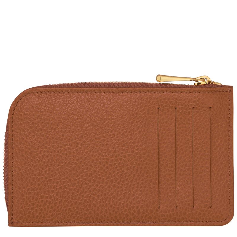 Etui na Karty Damskie Longchamp Le FoulonnÉ Leather Caramel | PL8512JP