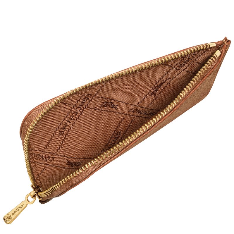 Etui na Karty Damskie Longchamp Le FoulonnÉ Leather Caramel | PL8512JP