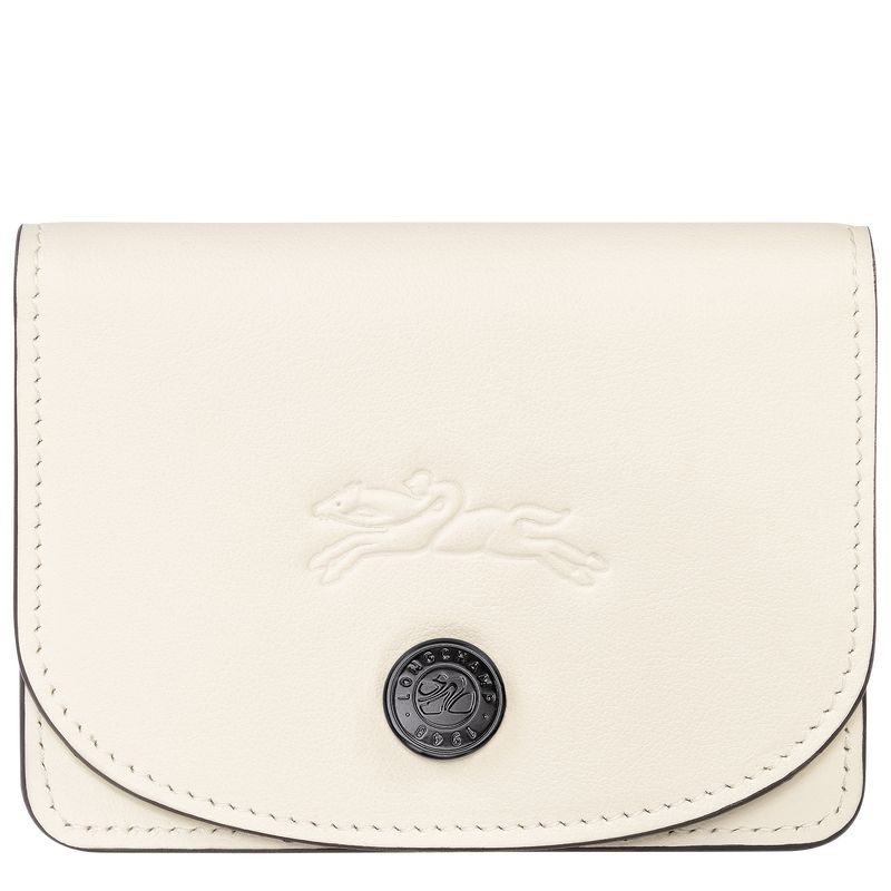 Etui na Karty Damskie Longchamp Le Pliage Xtra Leather Ecru | PL8490FD