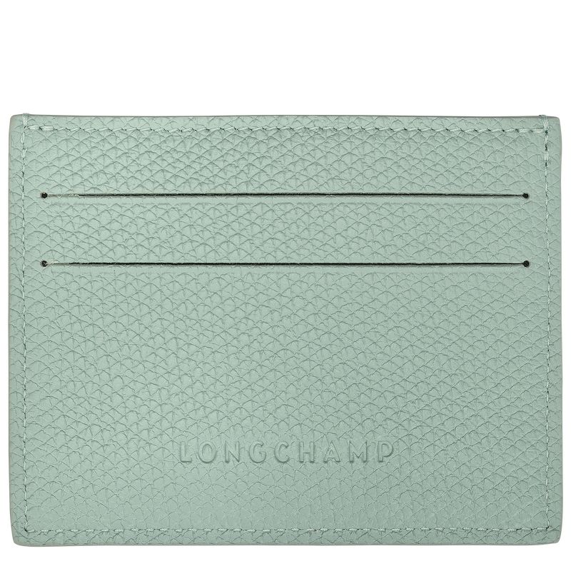 Etui na Karty Damskie Longchamp Le Roseau Leather Celadon | PL8482YX