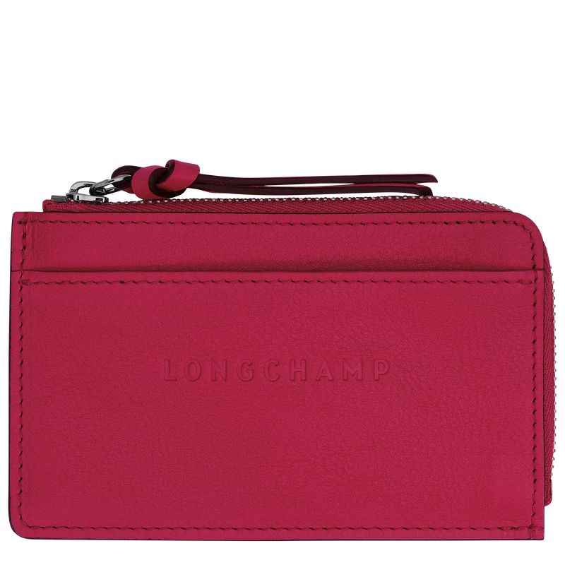 Etui na Karty Męskie Longchamp 3D Leather Magenta | PL7384QM