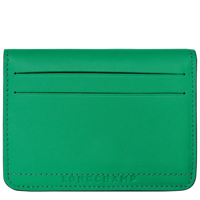 Etui na Karty Męskie Longchamp Le Pliage Xtra Leather Zielone | PL7371FD