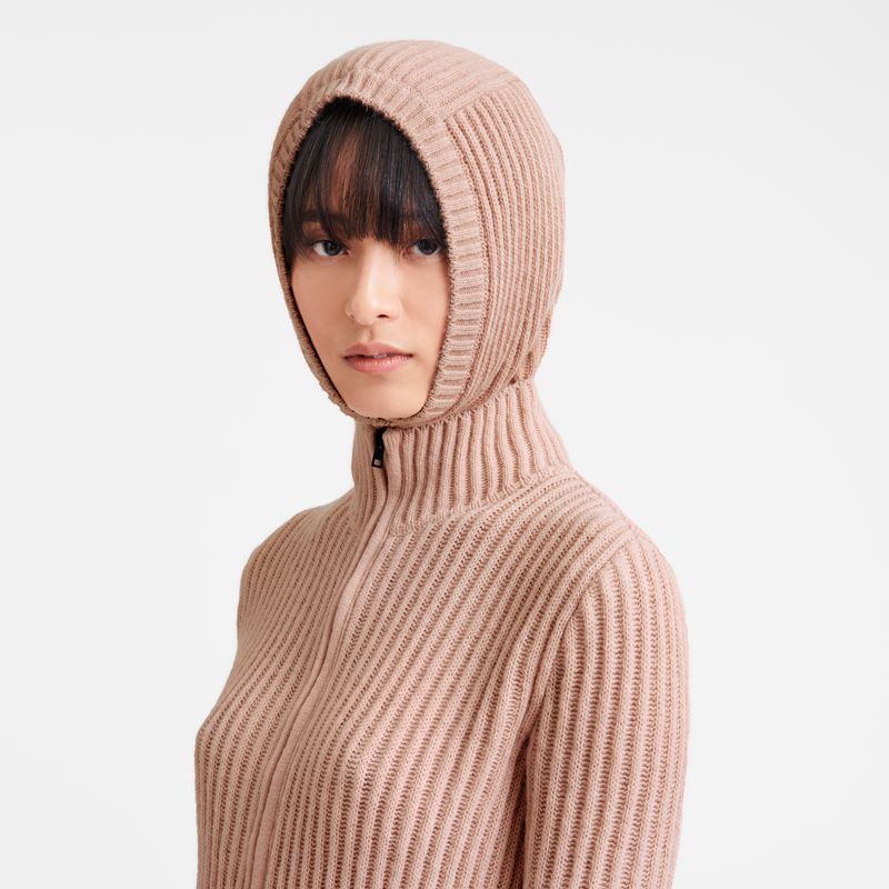 Kapelusz Damskie Longchamp Balaclava Knit Nude | PL8199KO