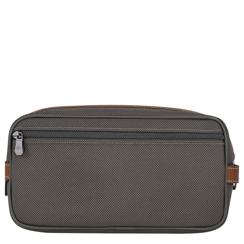 Kosmetyczki Damskie Longchamp Boxford Recycled canvas Brązowe | PL8213RV