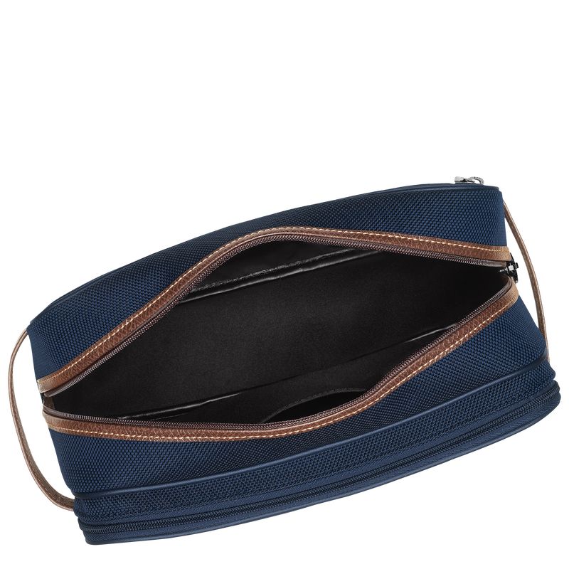 Kosmetyczki Damskie Longchamp Boxford Recycled canvas Niebieskie | PL8211YX