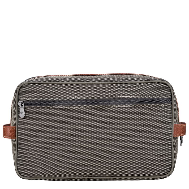 Kosmetyczki Damskie Longchamp Boxford Recycled canvas Brązowe | PL8210UZ