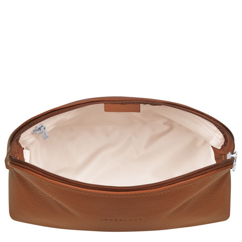 Kosmetyczki Damskie Longchamp Le FoulonnÉ Leather Caramel | PL8208OK