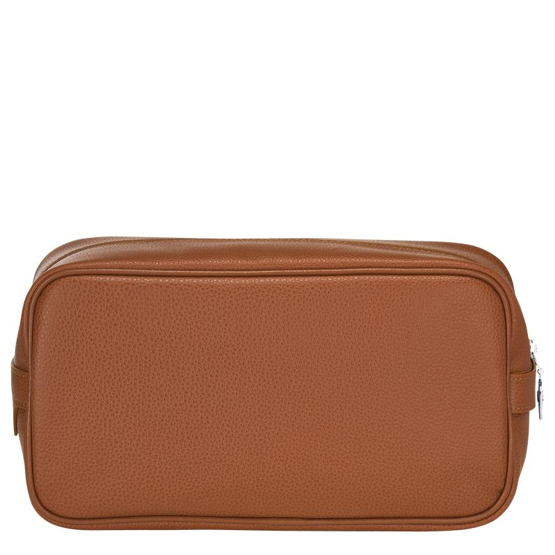 Kosmetyczki Damskie Longchamp Le FoulonnÉ Leather Caramel | PL8205SG