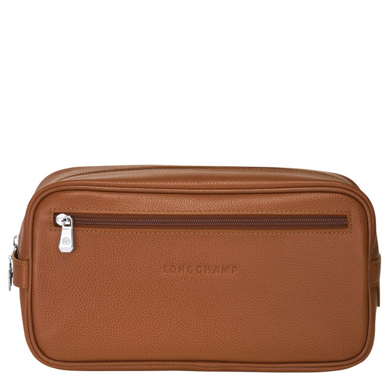 Kosmetyczki Damskie Longchamp Le FoulonnÉ Leather Caramel | PL8205SG