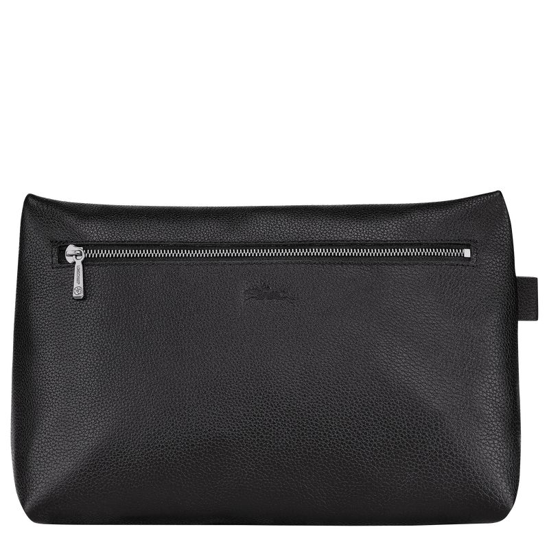 Kosmetyczki Męskie Longchamp Le FoulonnÉ Leather Czarne | PL7147VR