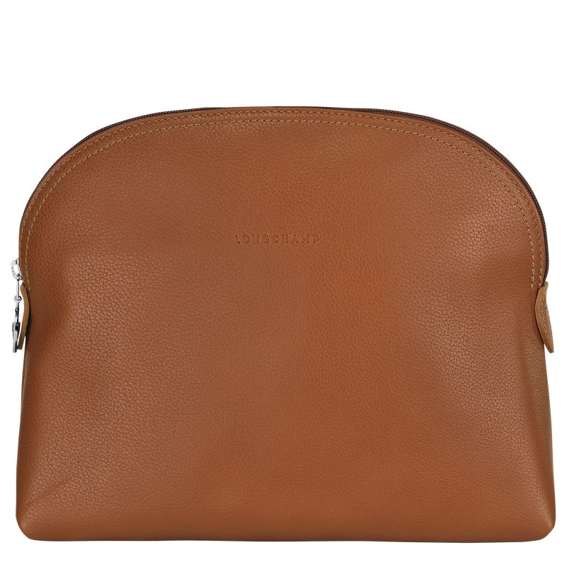 Kosmetyczki Męskie Longchamp Le FoulonnÉ Leather Caramel | PL7145XY