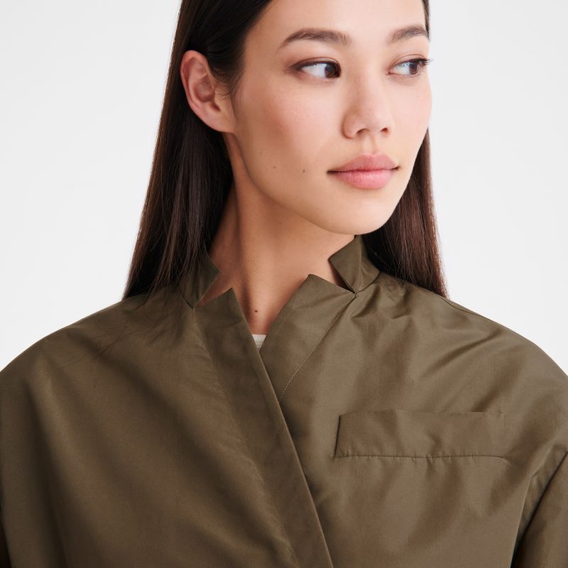 Kurtki Damskie Longchamp Kimono Technical taffeta Artichoke | PL7851WN