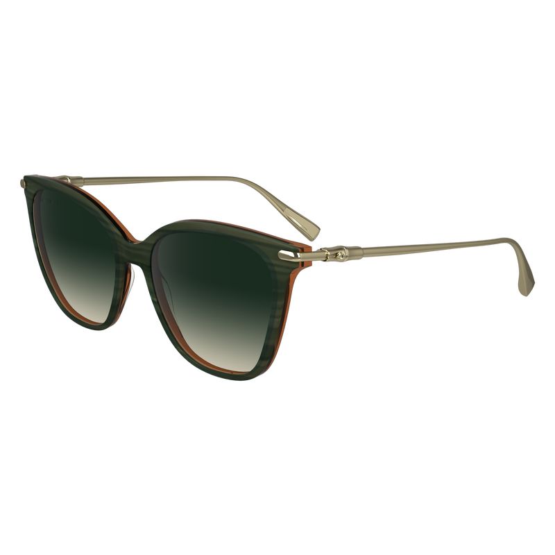 Okulary Przeciwsłoneczne Damskie Longchamp Acetate / Metal Zielone | PL7947PJ