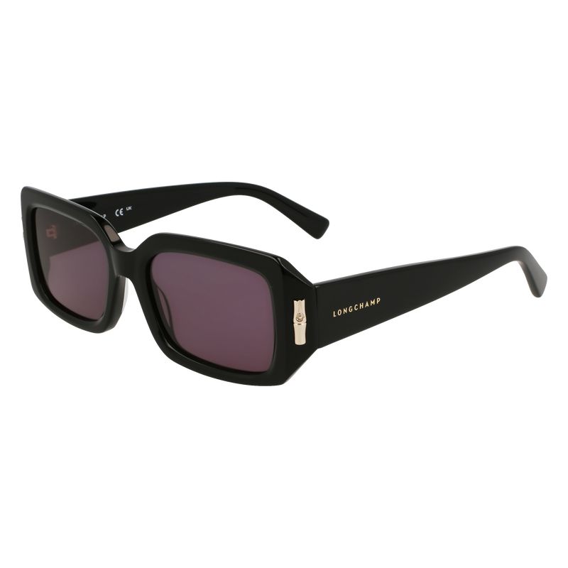 Okulary Przeciwsłoneczne Damskie Longchamp Acetate Czarne | PL7914PJ