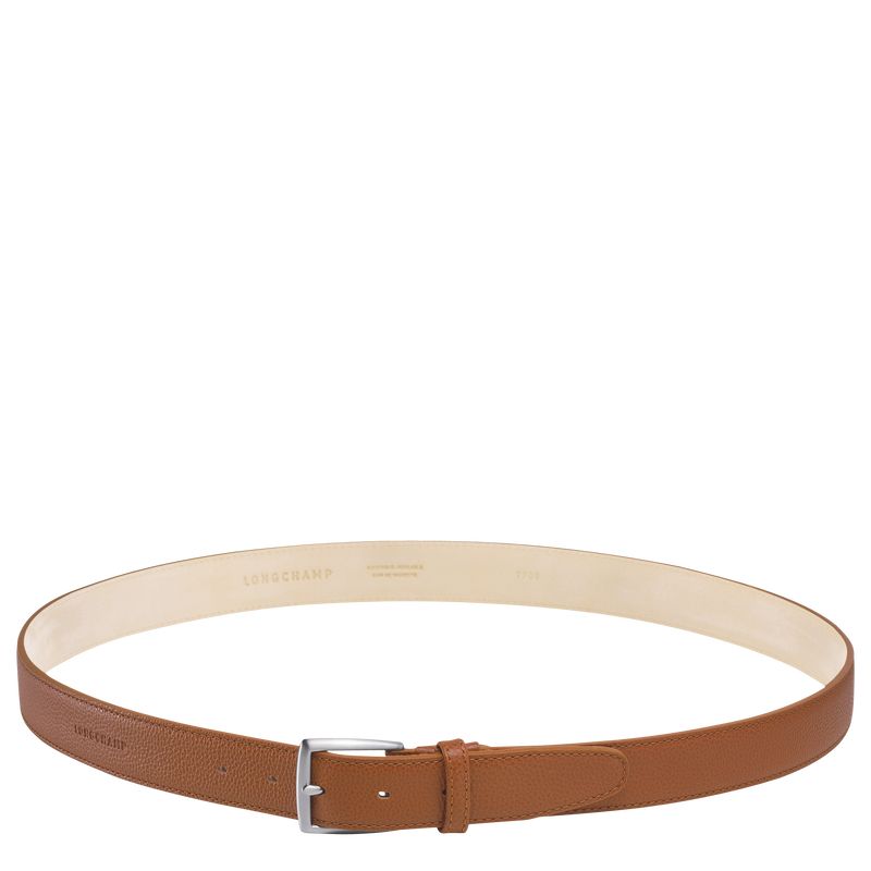 Paski Męskie Longchamp Le FoulonnÉ Leather Caramel | PL7110GS