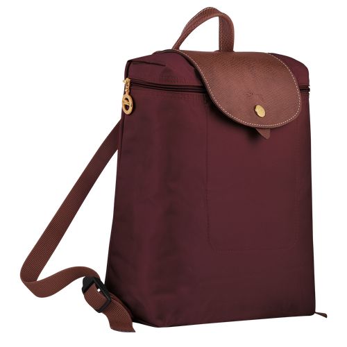 Plecaki Damskie Longchamp Le Pliage Original M Recycled canvas Bordowe | PL8728OK