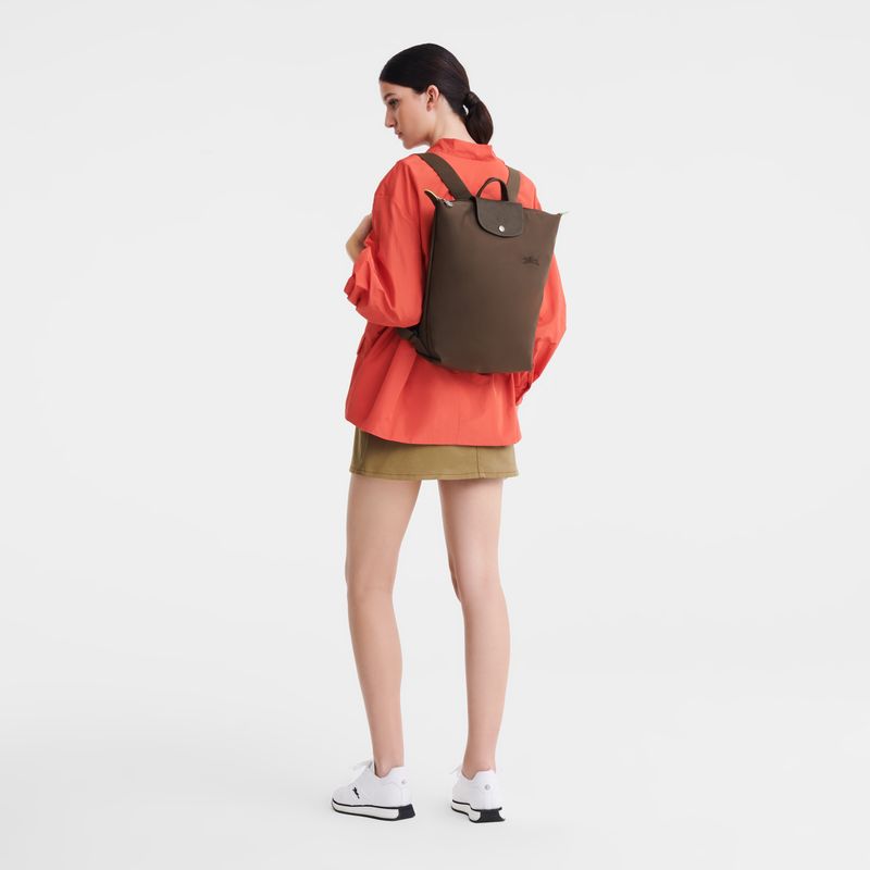 Plecaki Męskie Longchamp Le Pliage M Canvas Terra | PL7561XY