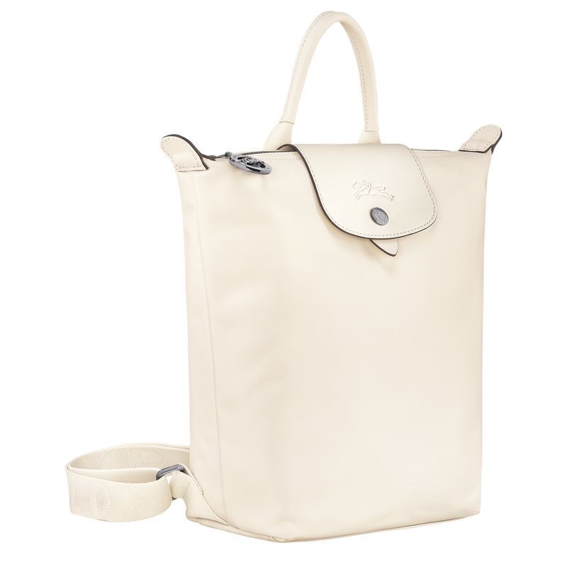 Plecaki Męskie Longchamp Le Pliage Xtra S Leather Ecru | PL7555GS