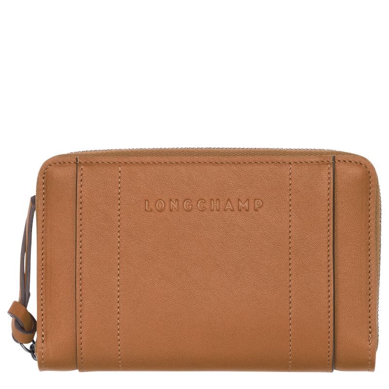 Portfele Damskie Longchamp 3D Leather Natural | PL8585TC