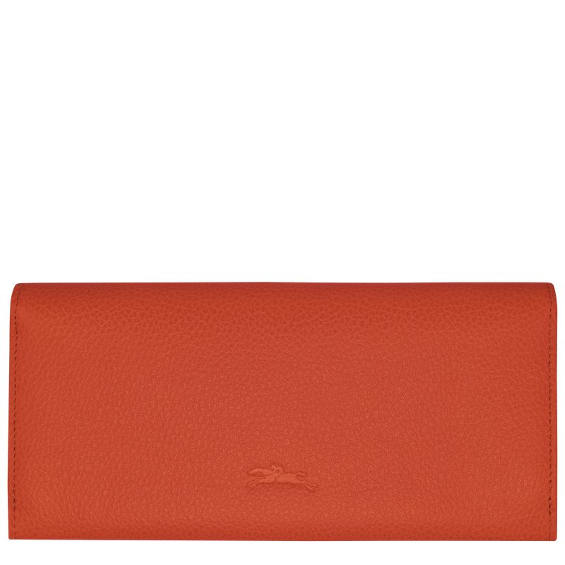 Portfele Damskie Longchamp Le FoulonnÉ Continental Leather Paprika | PL8578EB