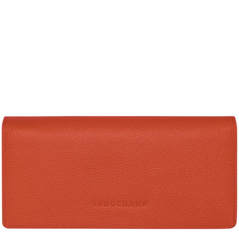 Portfele Damskie Longchamp Le FoulonnÉ Continental Leather Paprika | PL8578EB