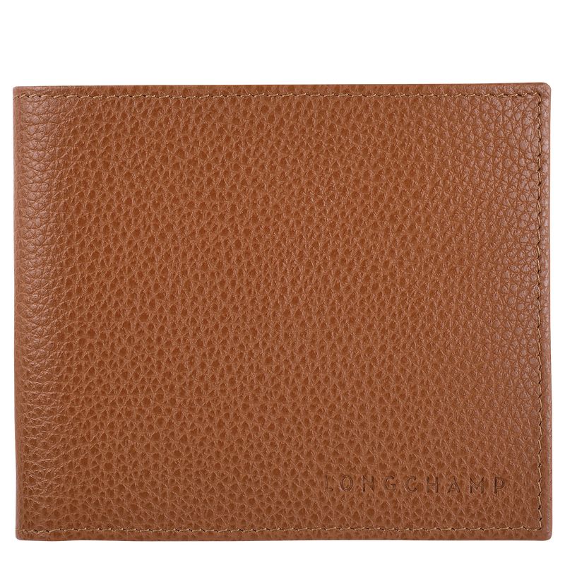 Portfele Damskie Longchamp Le FoulonnÉ Leather Caramel | PL8590PJ