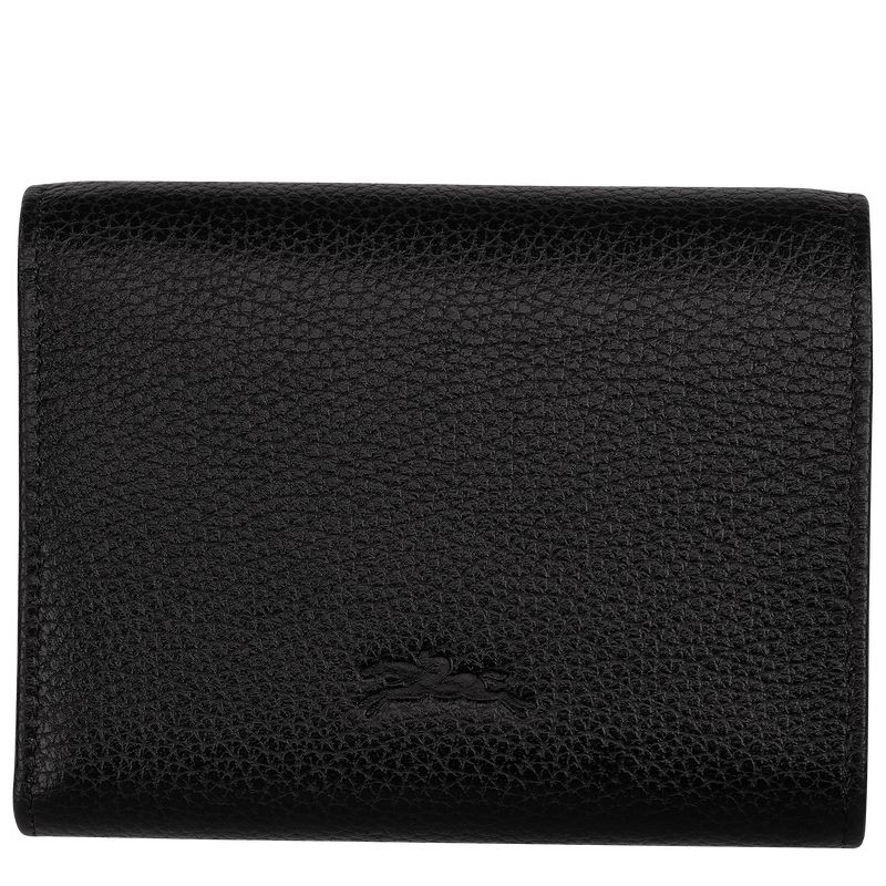 Portfele Damskie Longchamp Le FoulonnÉ Leather Czarne | PL8572OK