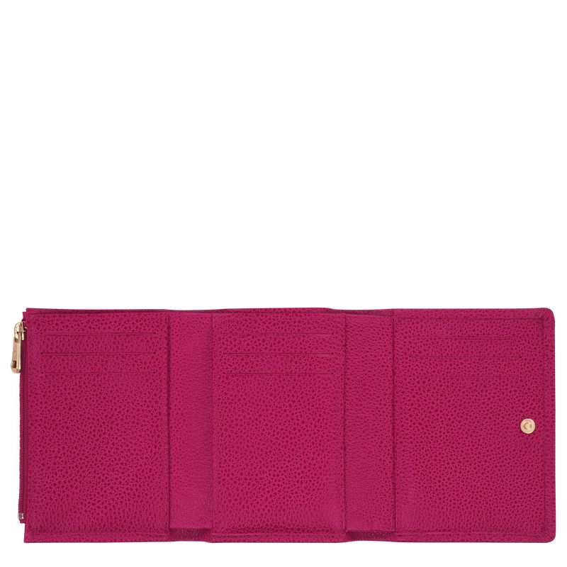 Portfele Damskie Longchamp Le FoulonnÉ Leather Beetroot | PL8555MQ