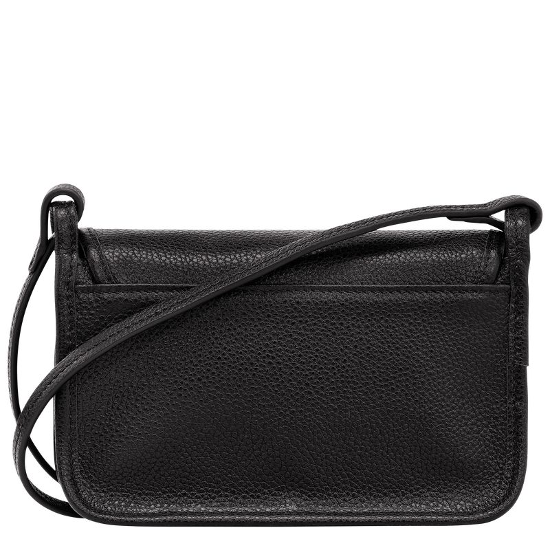 Portfele Damskie Longchamp Le FoulonnÉ XS Clutch Leather Czarne | PL8567FD