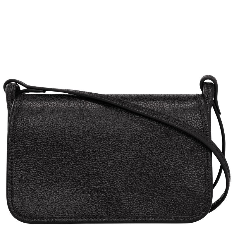 Portfele Damskie Longchamp Le FoulonnÉ XS Clutch Leather Czarne | PL8567FD