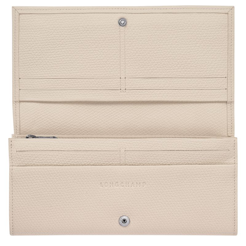 Portfele Damskie Longchamp Le Roseau Flap Leather Paper | PL8549XY