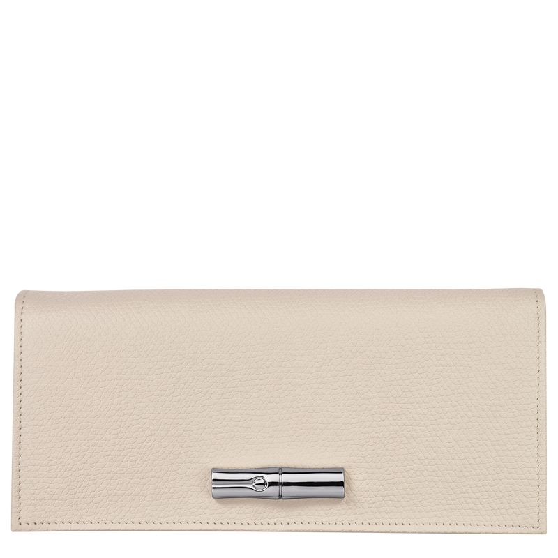 Portfele Damskie Longchamp Le Roseau Flap Leather Paper | PL8549XY