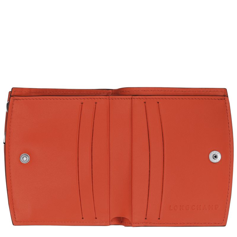 Portfele Damskie Longchamp Le Roseau Leather Paprika | PL8564JP