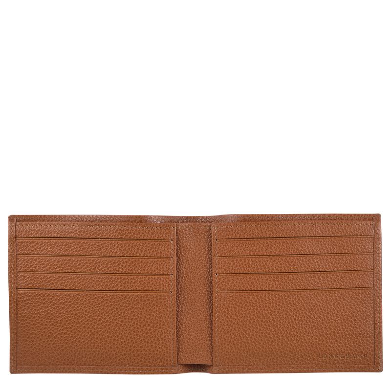 Portfele Męskie Longchamp Le FoulonnÉ Leather Caramel | PL7406CT