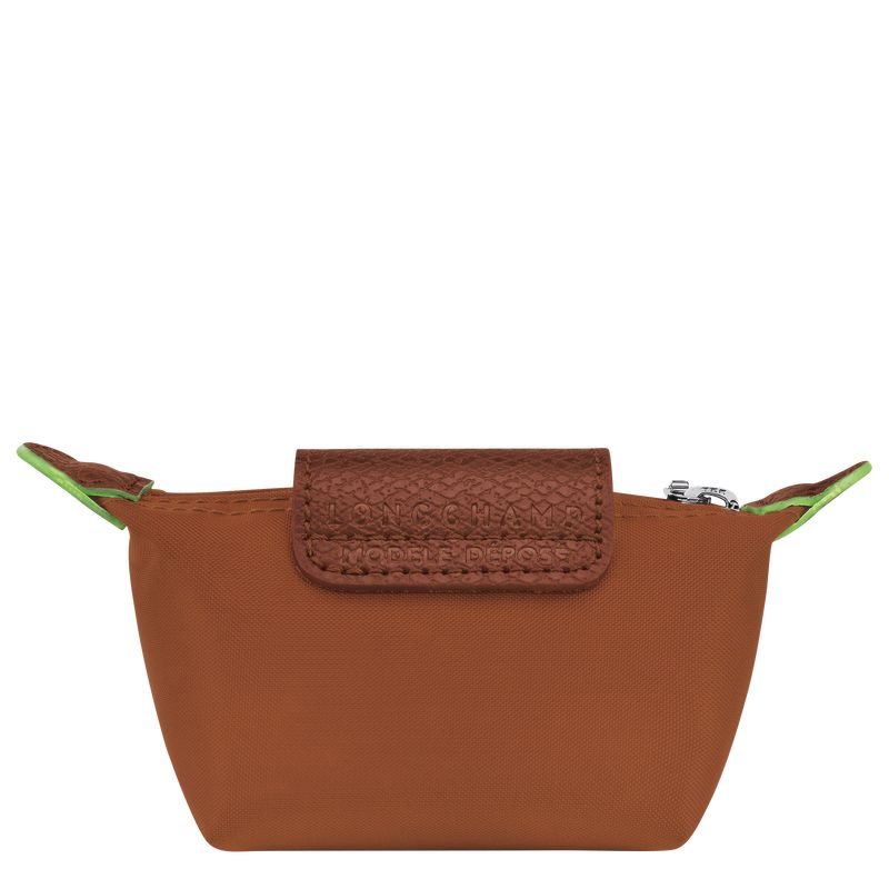 Portmonetki Damskie Longchamp Le Pliage Green Recycled canvas Cognac | PL8538PJ